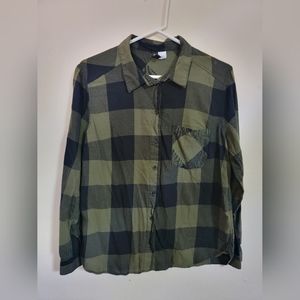H&M Divided - Lightweight Women's Flannel,  Black & Green